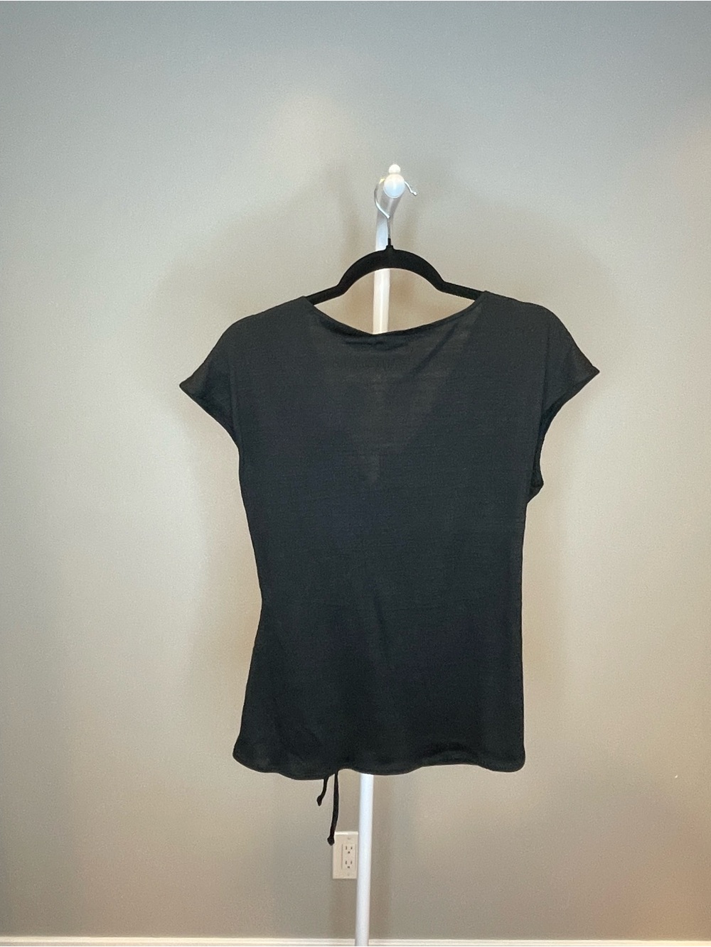 Max Studio Black Ruched Wrap Top - Picture 5 of 5